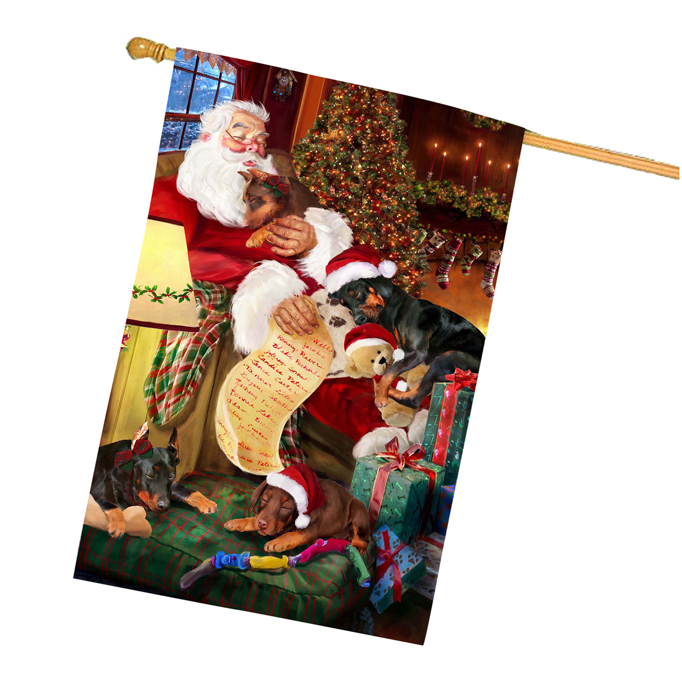 Doberman Dog House Flag Holiday Double Sided 28"x40" Many Designs NWT NEW - Picture 55 of 78