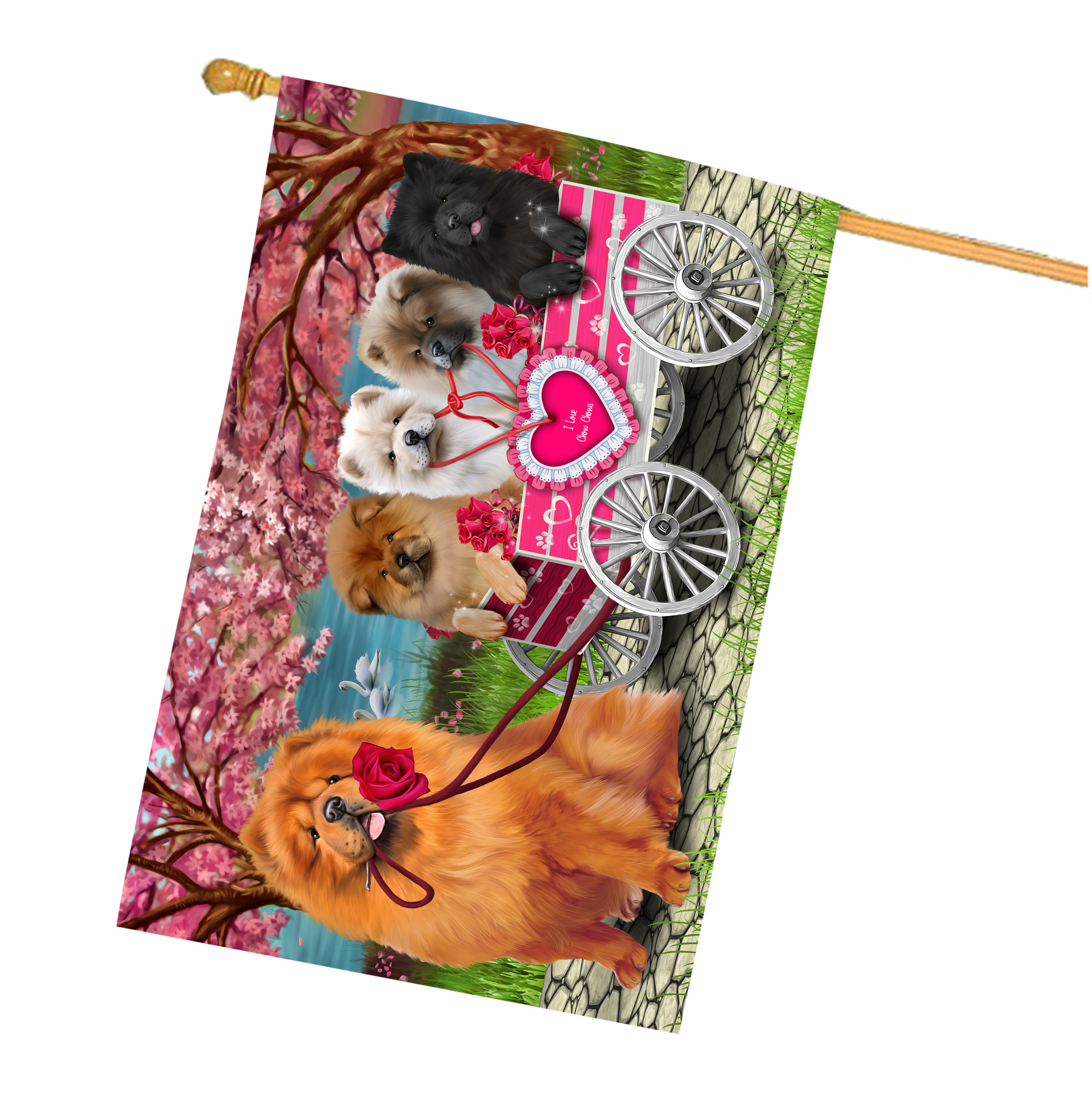 Chow Chow Hundehaus Flagge Urlaub doppelseitig 28"x40" viele Designs Neu mit Etikett NEU - Bild 51 von 100