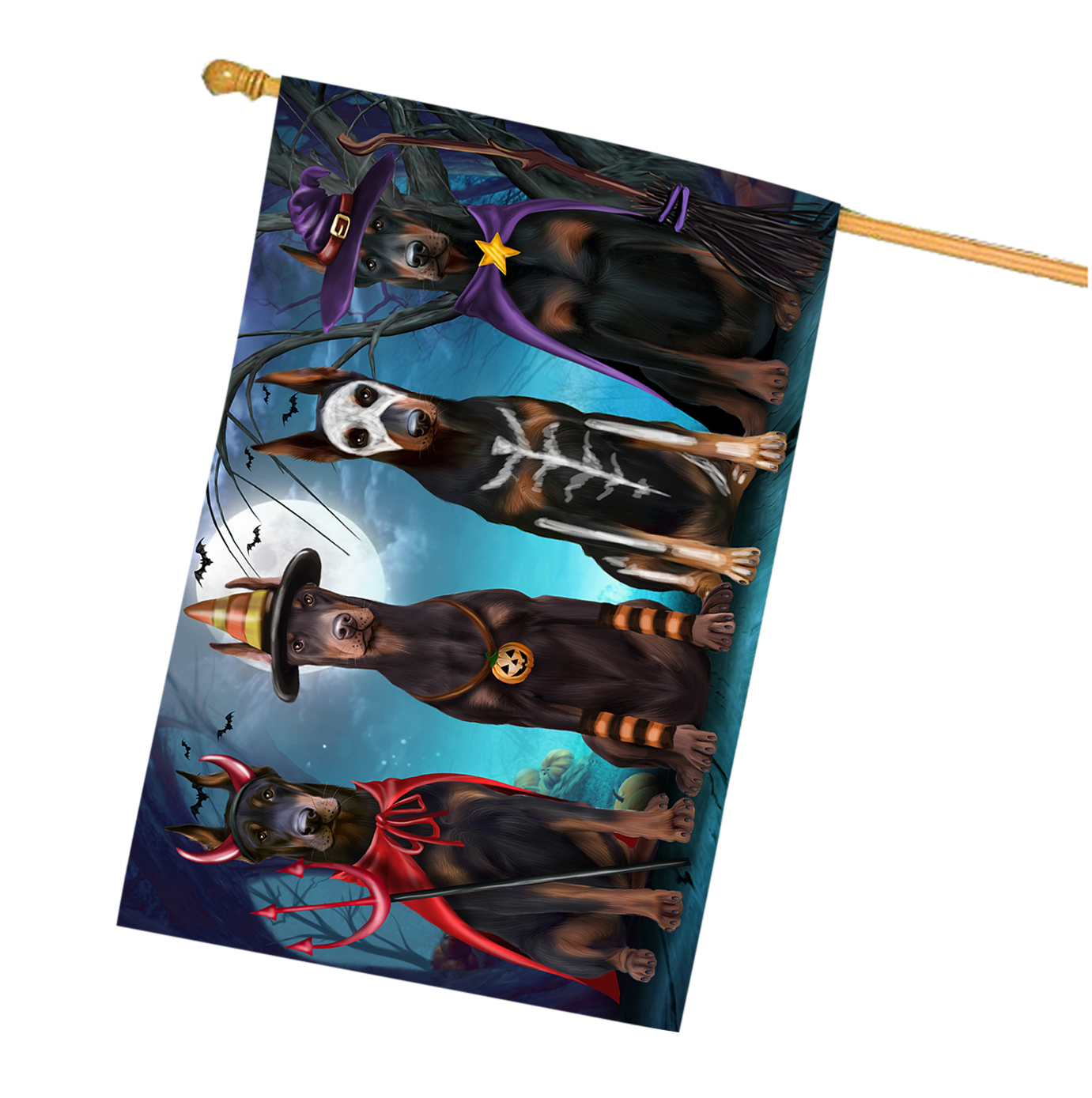 Doberman Dog House Flag Holiday Double Sided 28"x40" Many Designs NWT NEW - Picture 43 of 78